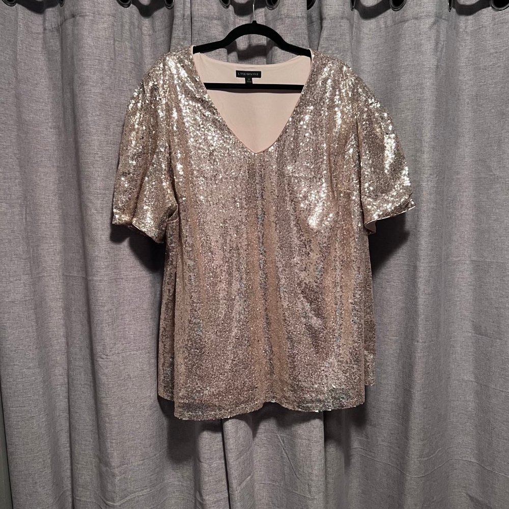 Gold Sequin Top | Lane Bryant | Plus Size 24